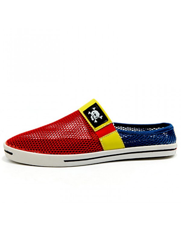 Men's Shoes Casual Fabric Clogs & Mules Black/Yellow/Red  