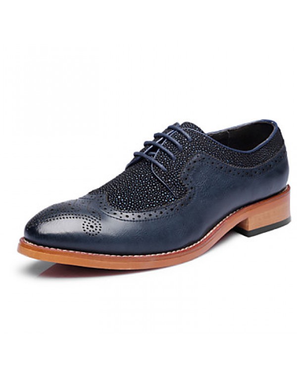 Men's Shoes Wedding/Office & Career/Party & Evening Patent Leather Oxfords Black/Blue  